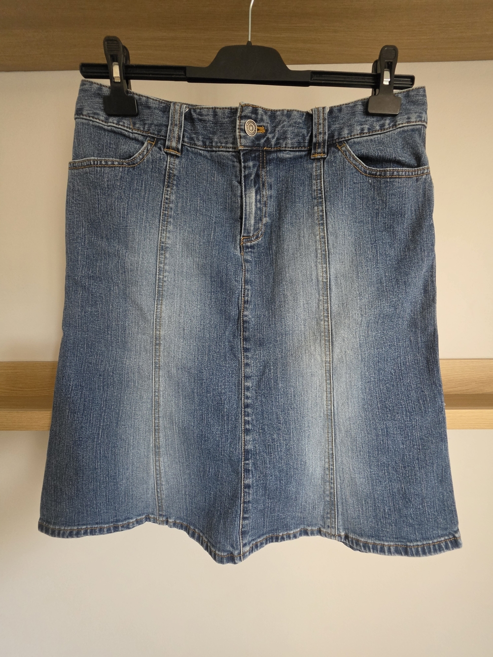 Michael Kors Medium Blue Denim A-Line Skirt